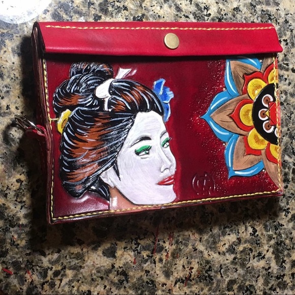 Custom handmade leather purse/ clutch - Picture 2 of 3